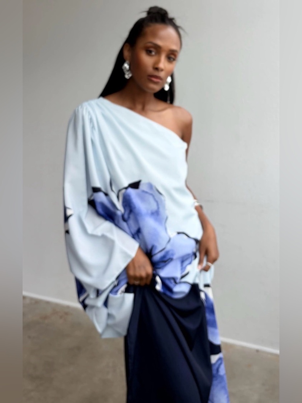 Hutch One Shoulder Satin Gown size Medium. - Picture 10 of 16